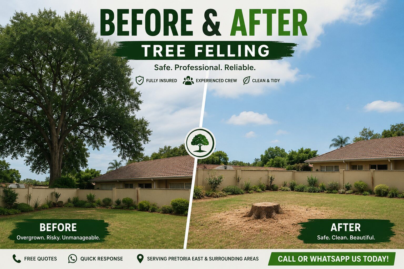 Tree Felling Services Midrand Before and After